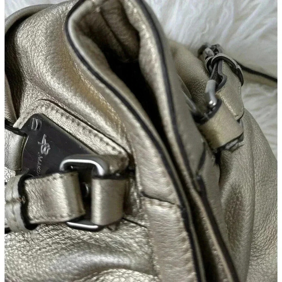 B Markowski Metallic Silver Color, leather Satchel Handbag, Designer Handbag - Picture 5 of 16